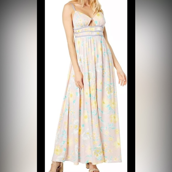 Free People Wisteria Maxi Dress Pastel Light Combo New With Tags Size Large - Picture 13 of 16